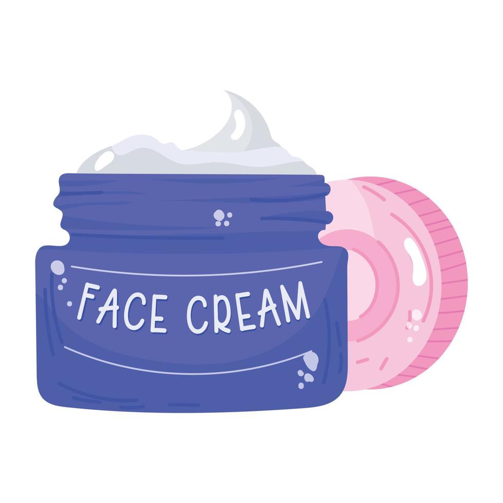 A customizable flat sticker of face cream vector
