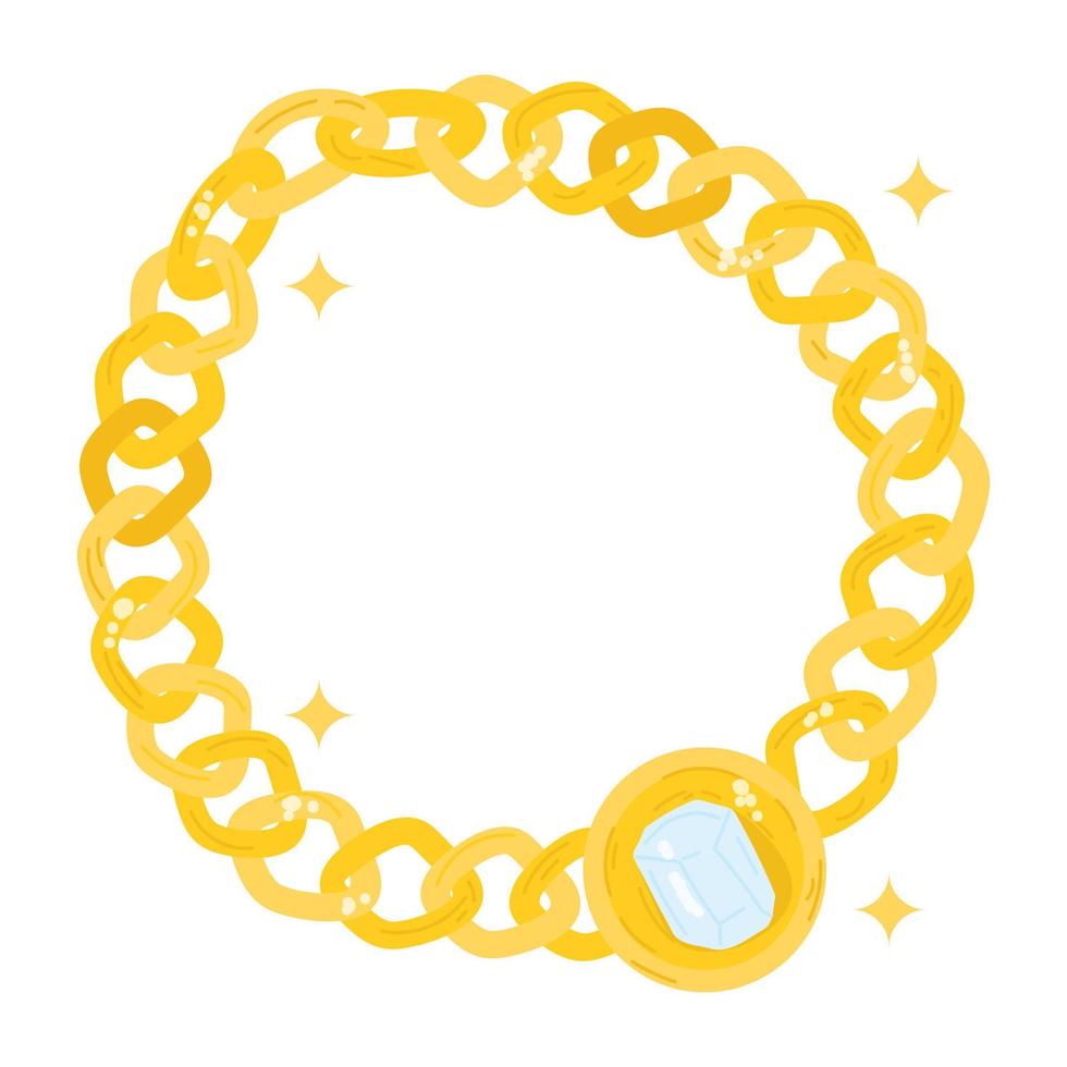 A flat sticker icon of bracelet vector