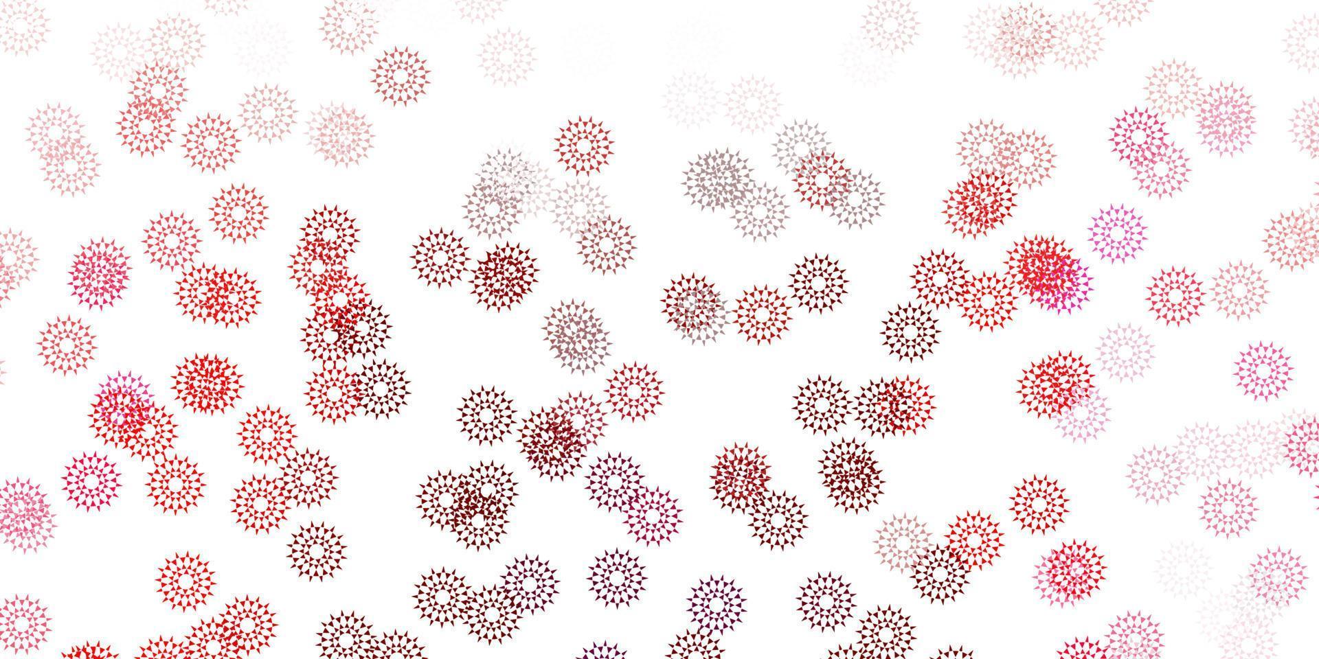 Light pink, red vector doodle background with flowers.