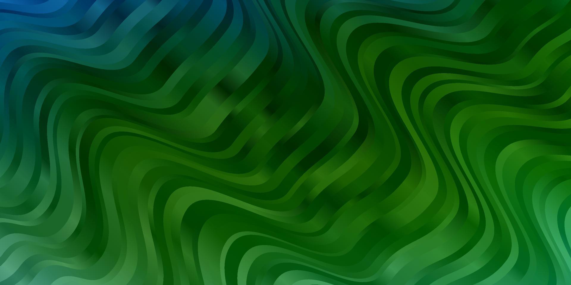 Fondo de vector azul claro, verde con líneas curvas.