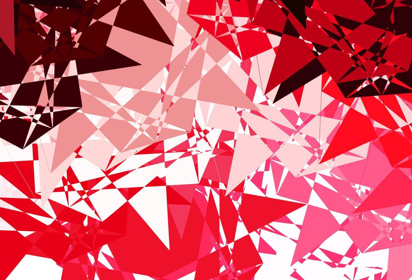 textura de vector rosa claro, rojo con triángulos al azar.