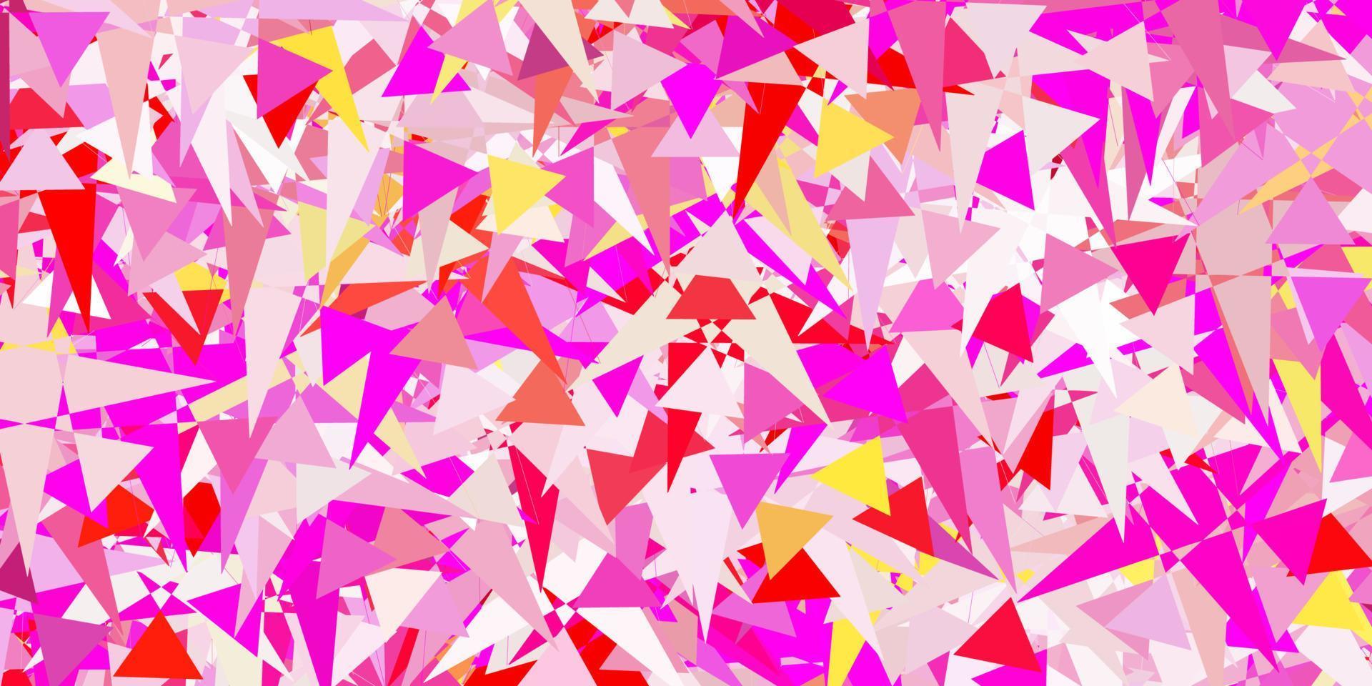 Light Pink, Yellow vector pattern with polygonal shapes.