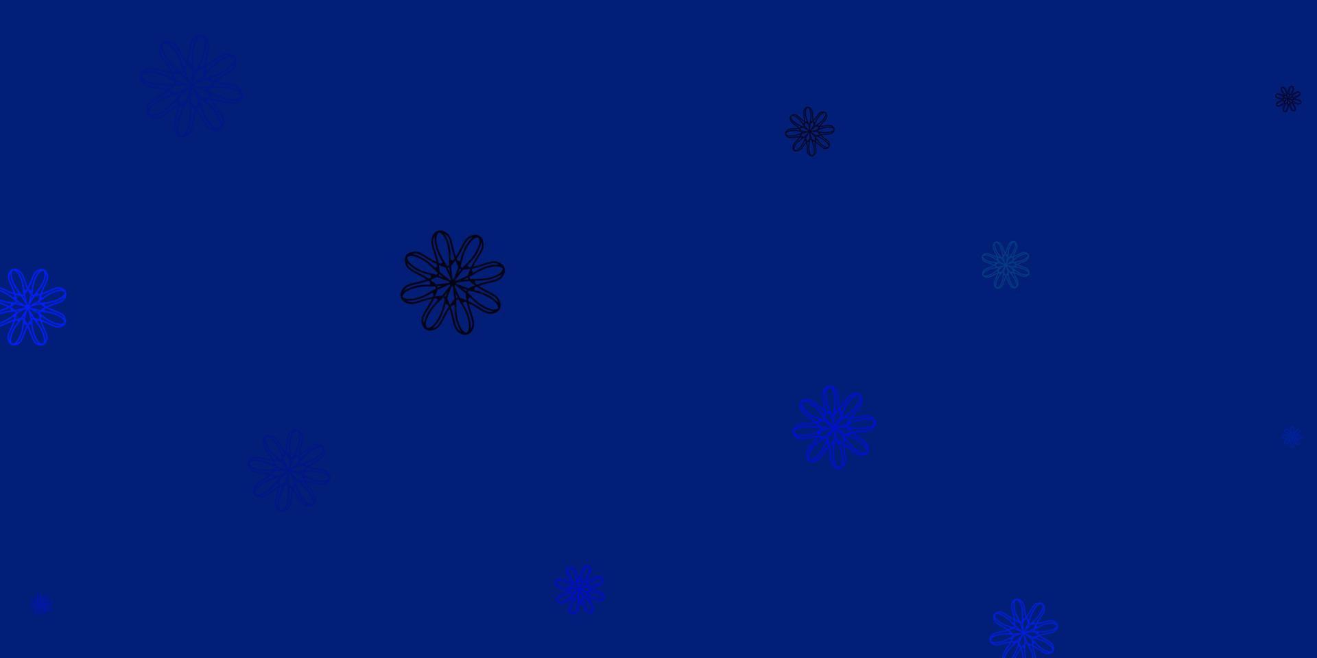 textura de doodle de vector rosa claro, azul con flores.