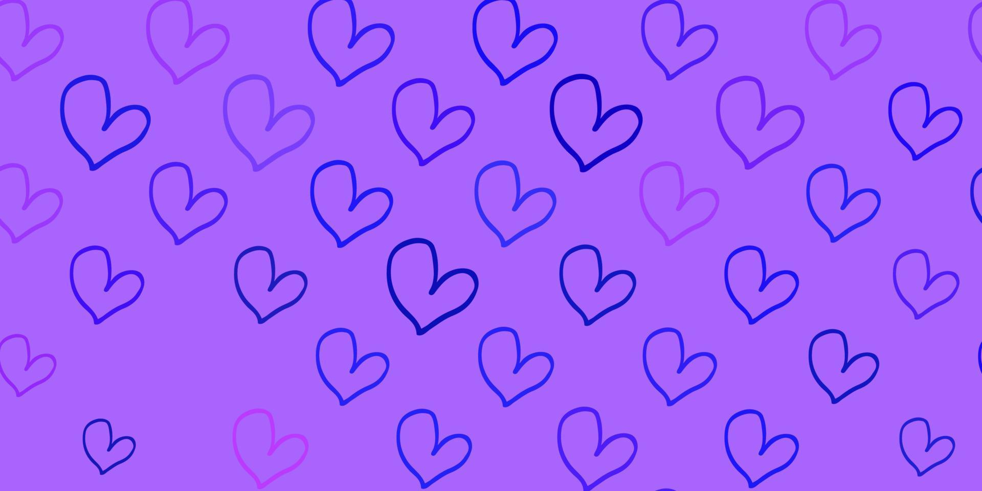 Light Purple vector backdrop with sweet hearts.
