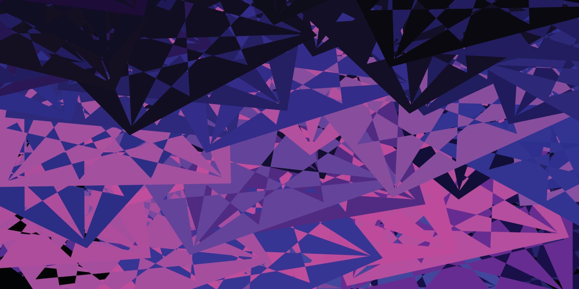 Dark Pink, Blue vector background with triangles.