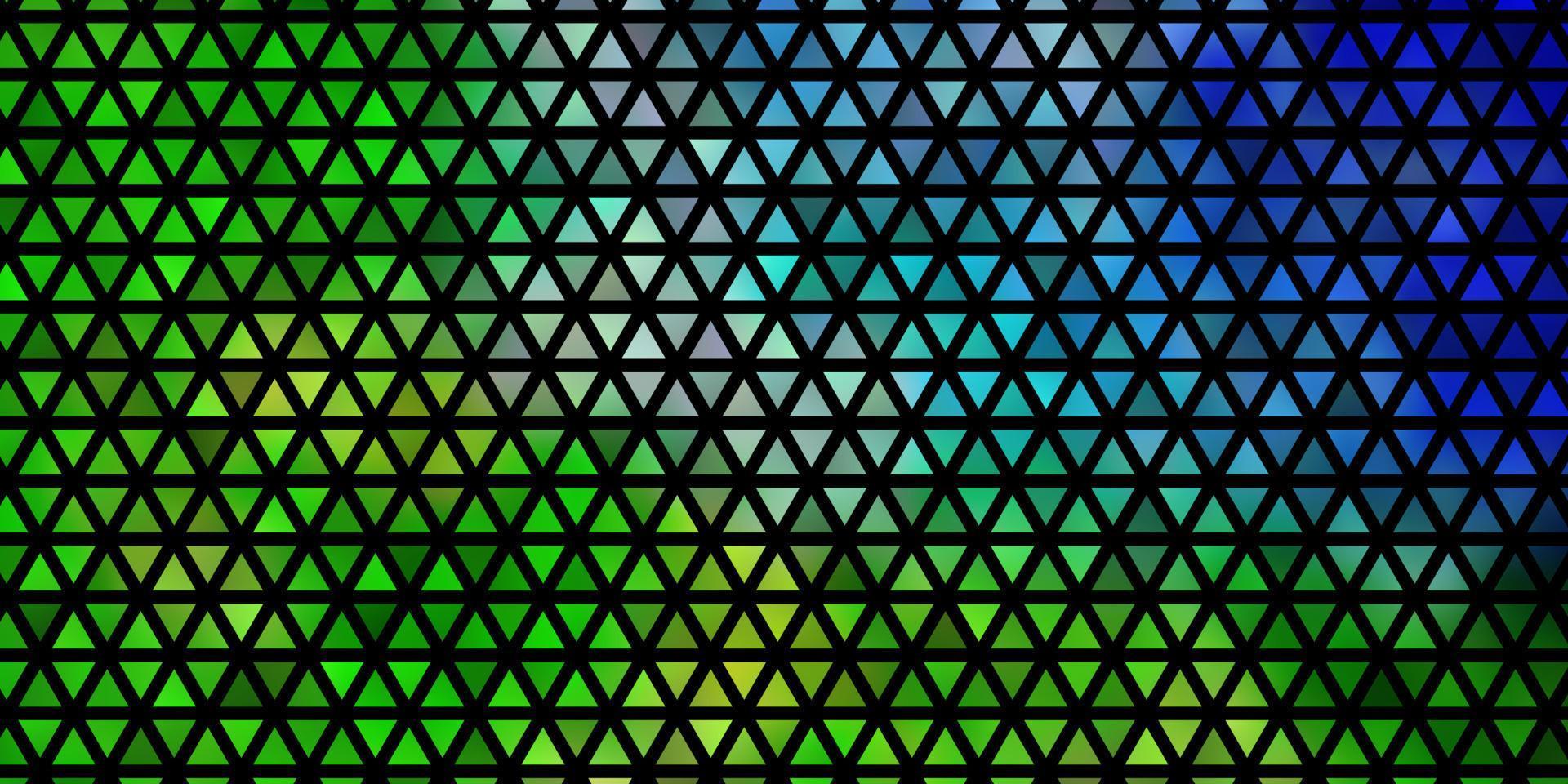 textura de vector azul claro, verde con estilo triangular.