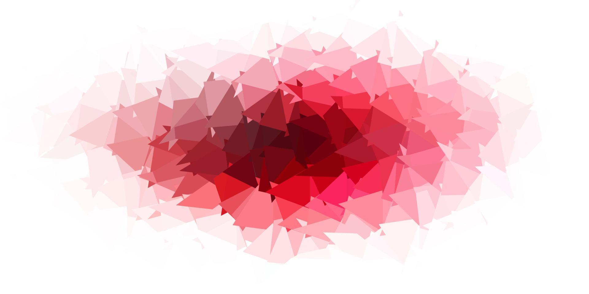 Light pink, red vector triangle mosaic design.