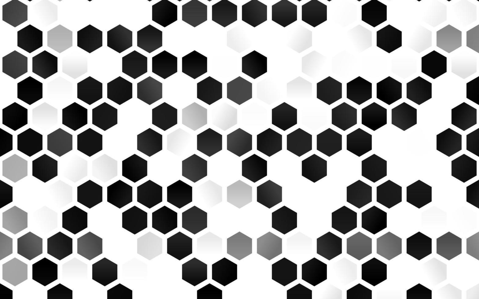 Fondo de vector gris plateado claro con hexágonos.