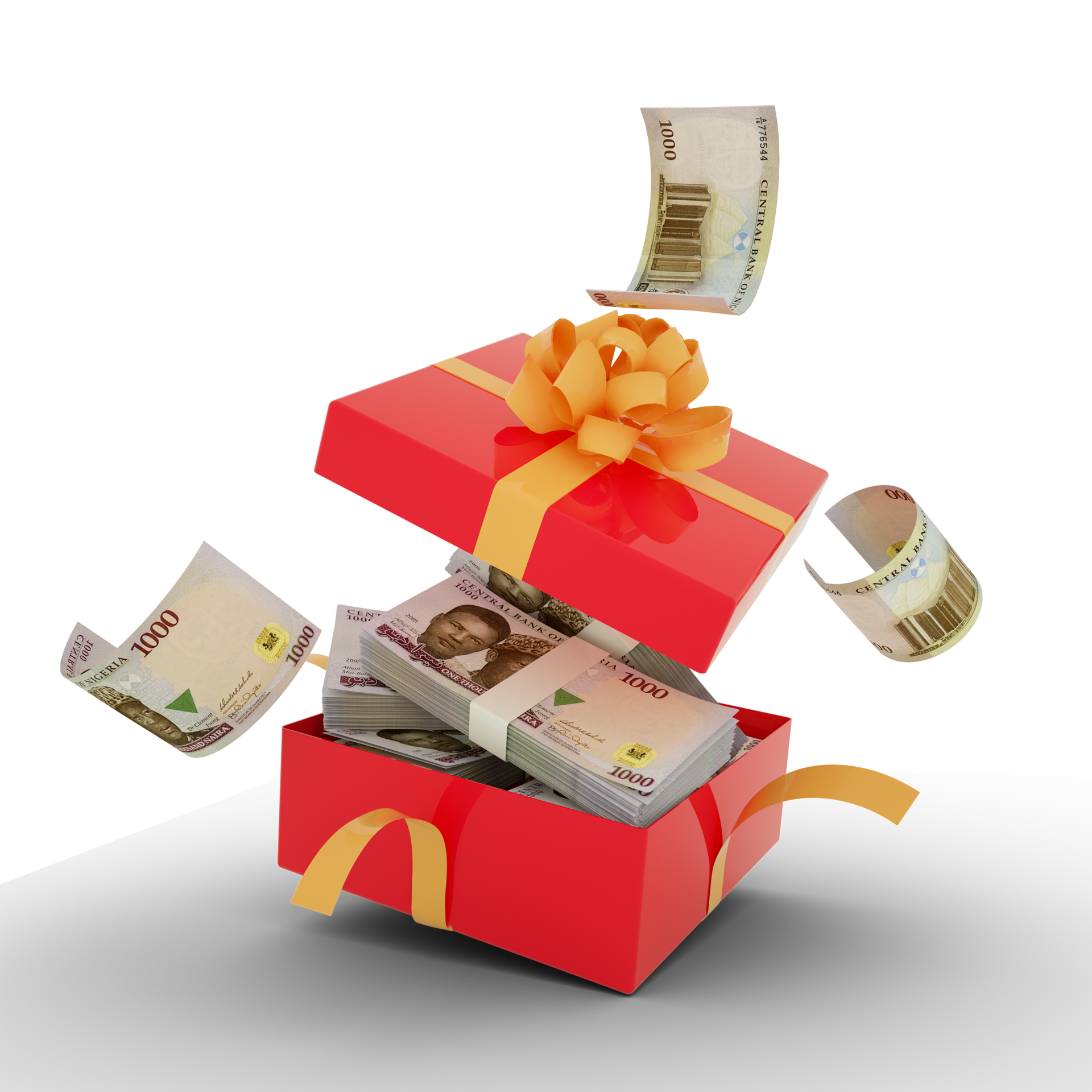Nigerian Naira Notes Inside An Open Red Gift Box Nigerian Naira Inside razer-gold-gift-card-50-usd-global-konga-online-shopping