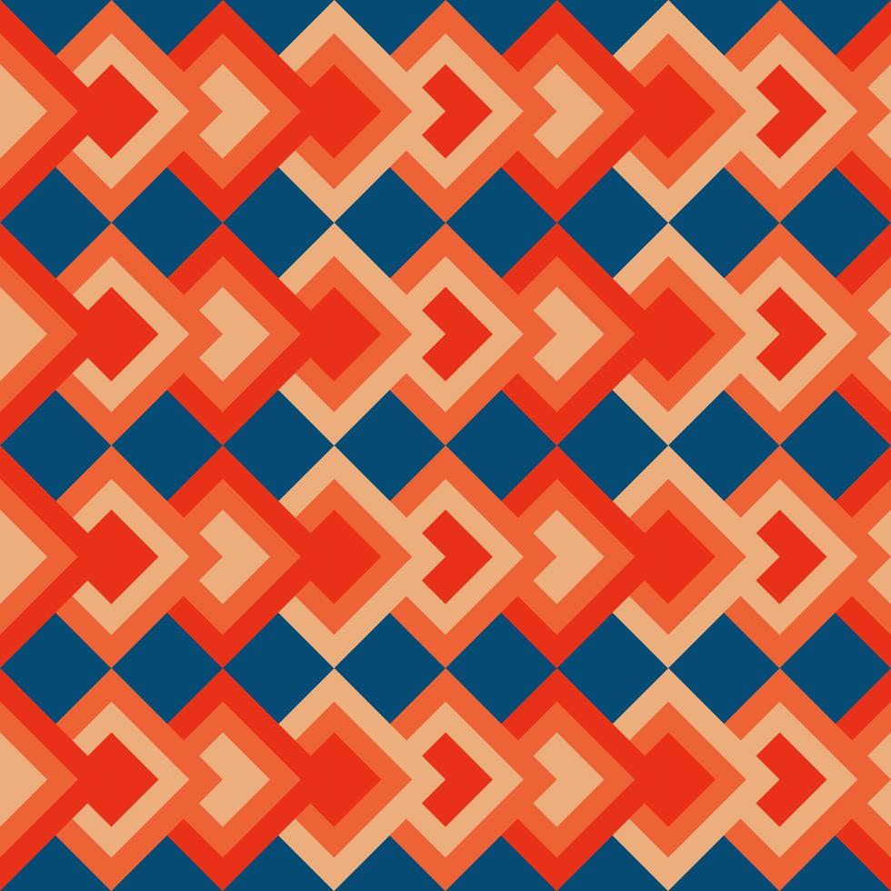 Vintage aestethic pattern with triangles in the style of the 70s and 60 vector