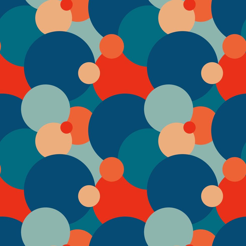 Vintage geometric pattern with circles in the style of the 70s and 60s. vector