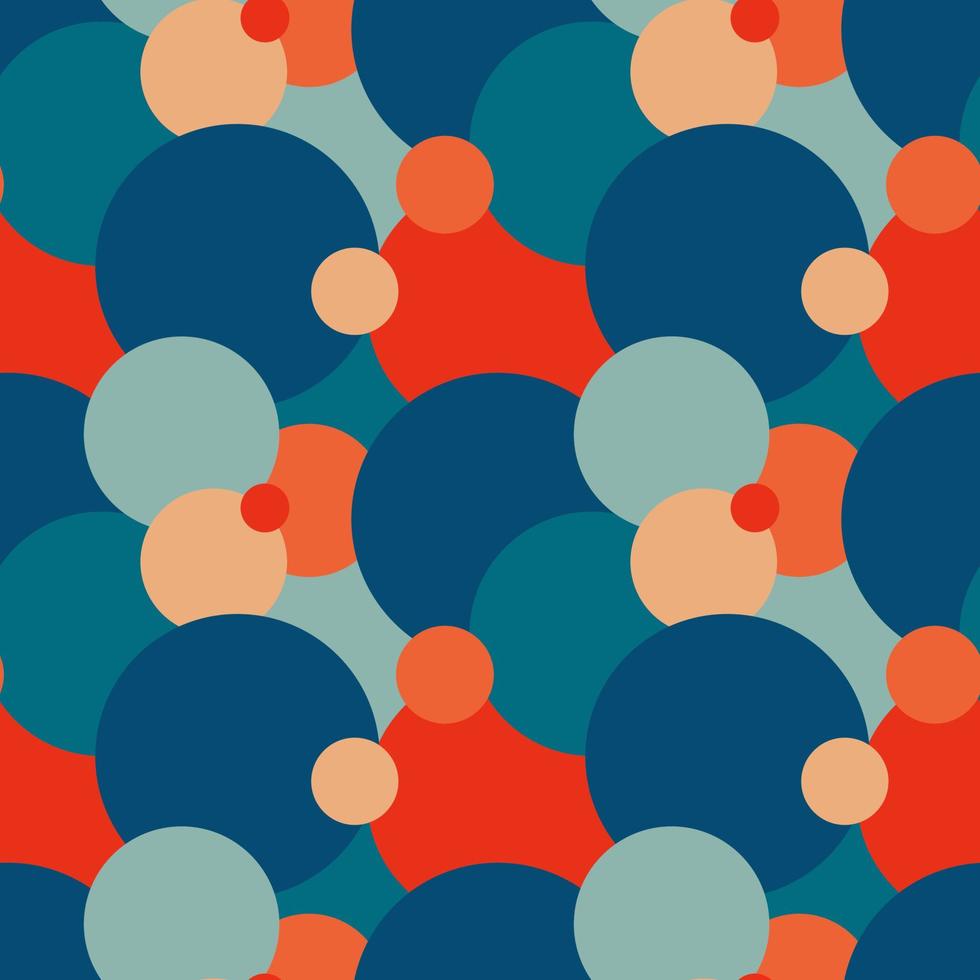 Vintage geometric pattern with circles in the style of the 70s and 60s. vector