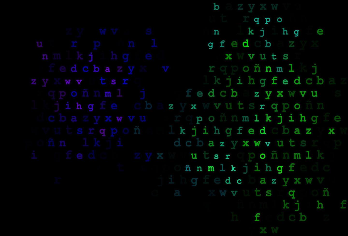 multicolor oscuro, plantilla de vector de arco iris con letras aisladas.