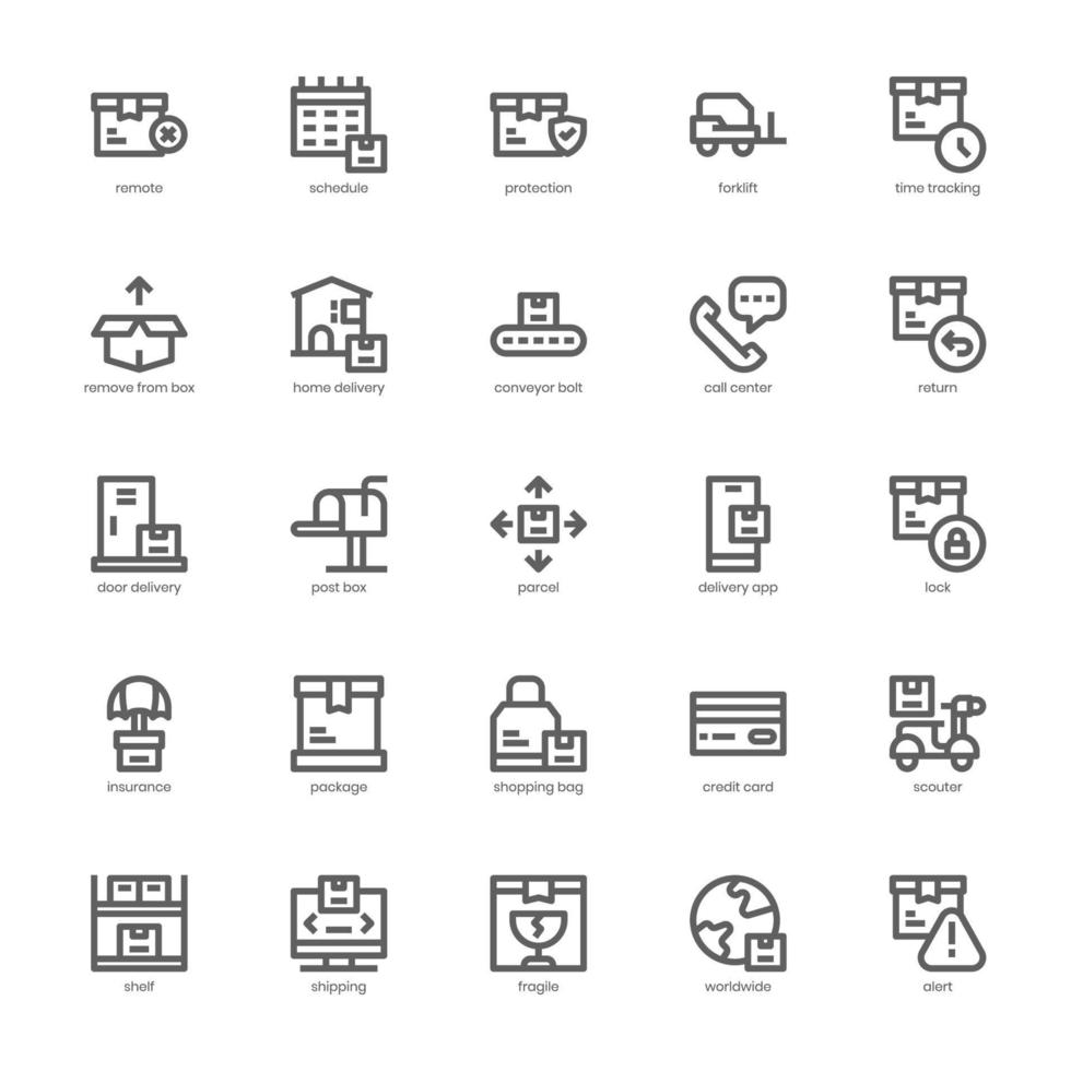 Logistic Delivery icon pack for your website, mobile, presentation, and logo design. Logistic Delivery icon outline design. Vector graphics illustration and editable stroke.