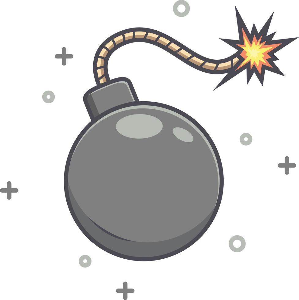 bomb with burning fuse icon vector