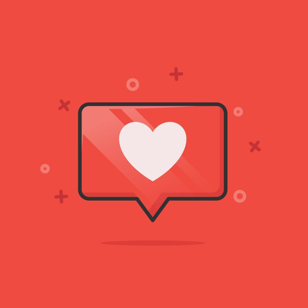 notificación de icono de amor social de medios vector