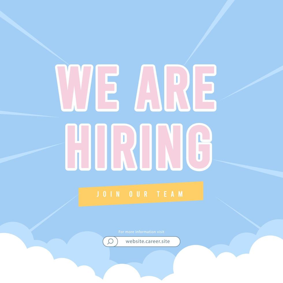 hiring job social media post template vector