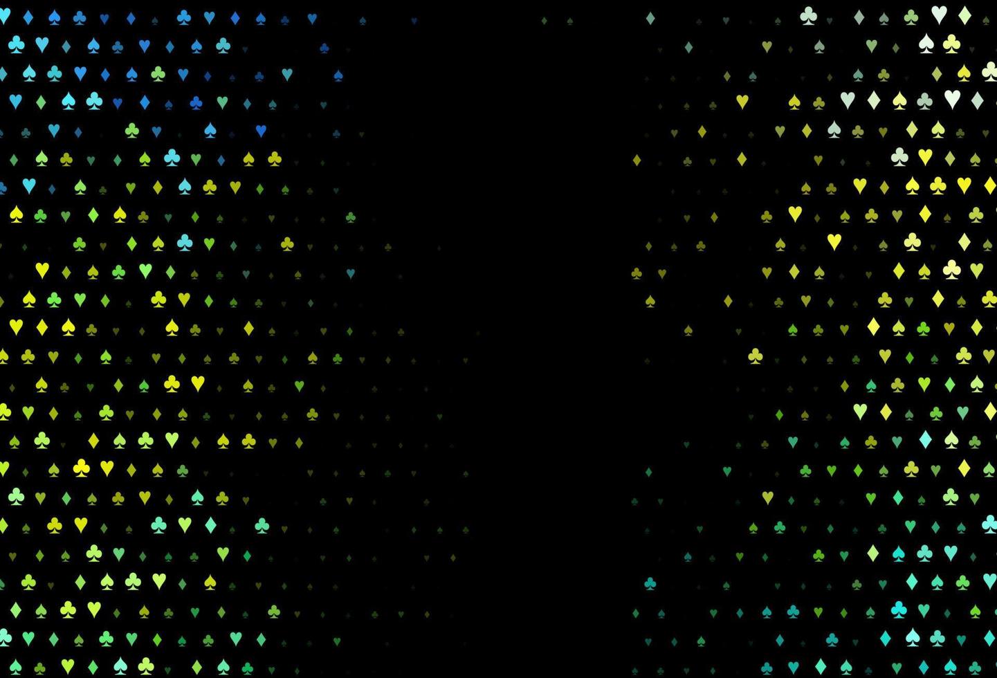 Dark green, yellow vector template with poker symbols.