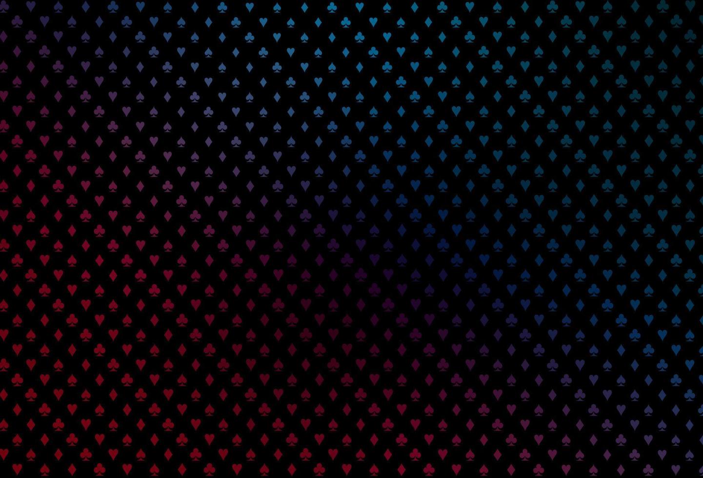 Dark blue, red vector cover with symbols of gamble.