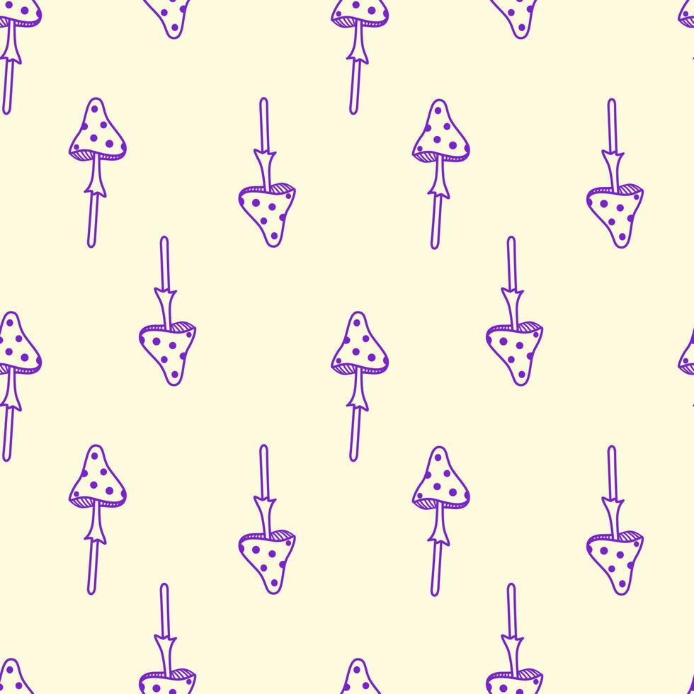 Seamless pattern fly agaric. Halloween. Poisonous mushrooms for witchcraft. Vector illustration, background wallpaper.