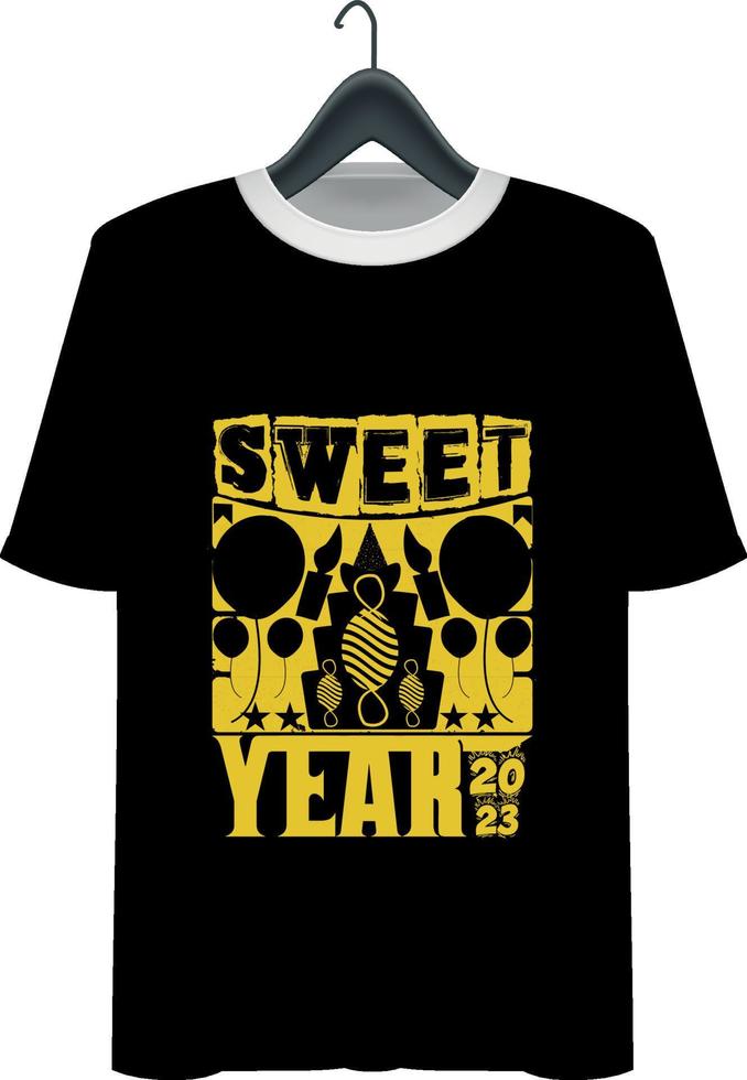 New Year T-shirt design vector