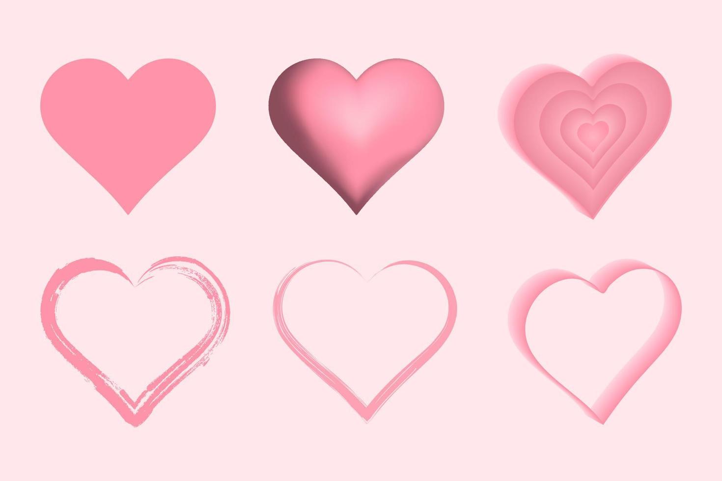 conjunto de iconos de corazón. icono de símbolo de amor vector