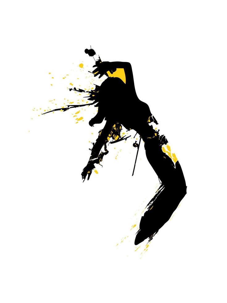 Hip hop dancer performing a dance move. vector