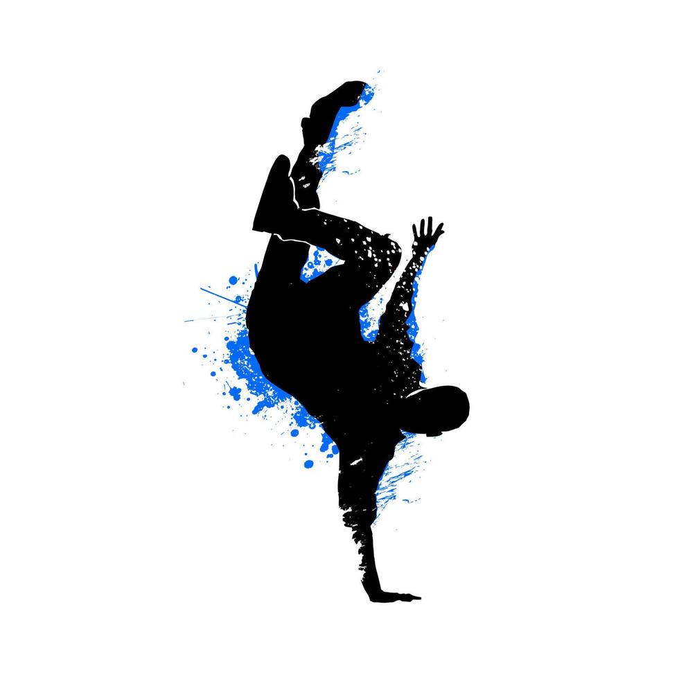 Hip hop dancer performing a dance move. vector