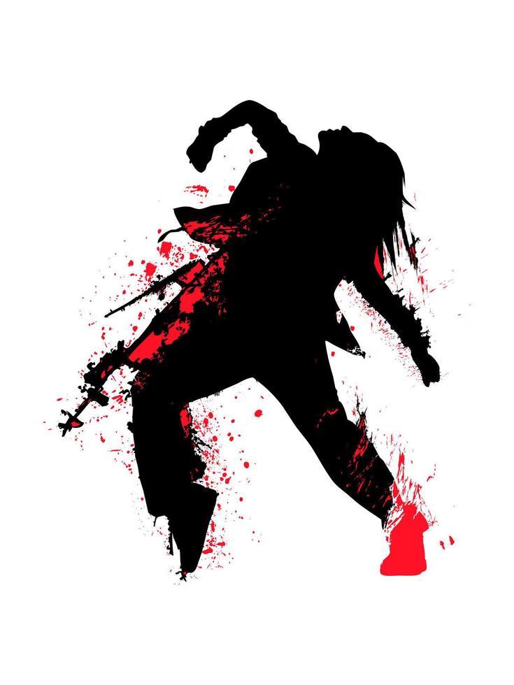 Hip hop dancer performing a dance move. vector