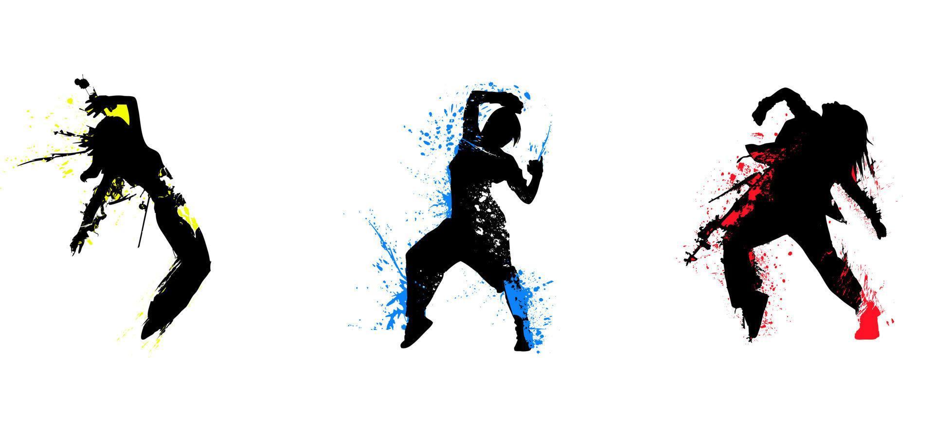 Hip hop dancer performing a dance move. vector