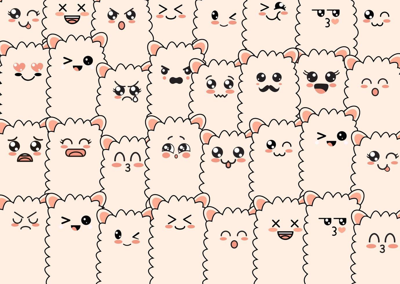 cute cat pattern vector