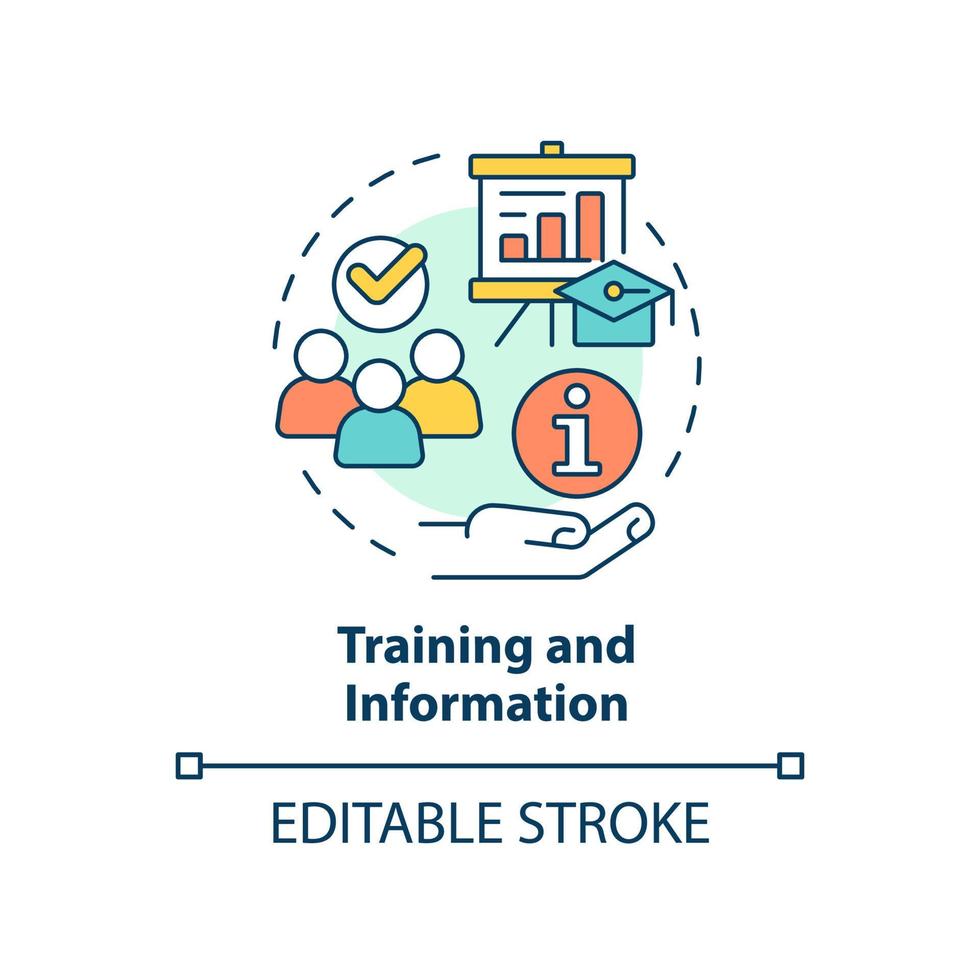 Training and information concept icon. Cooperative principle abstract idea thin line illustration. Providing education. Isolated outline drawing. Editable stroke. vector