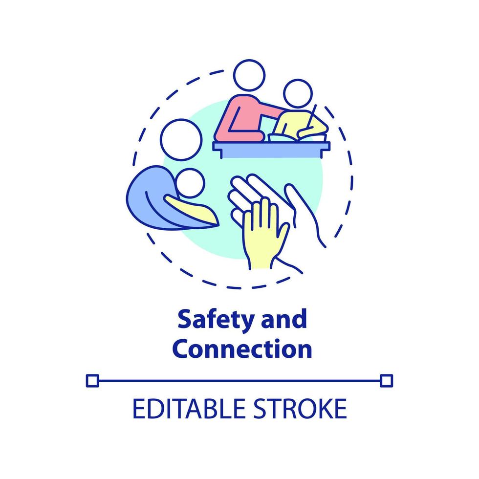 Safety and connection concept icon. Family relationships importance abstract idea thin line illustration. Isolated outline drawing. Editable stroke. vector