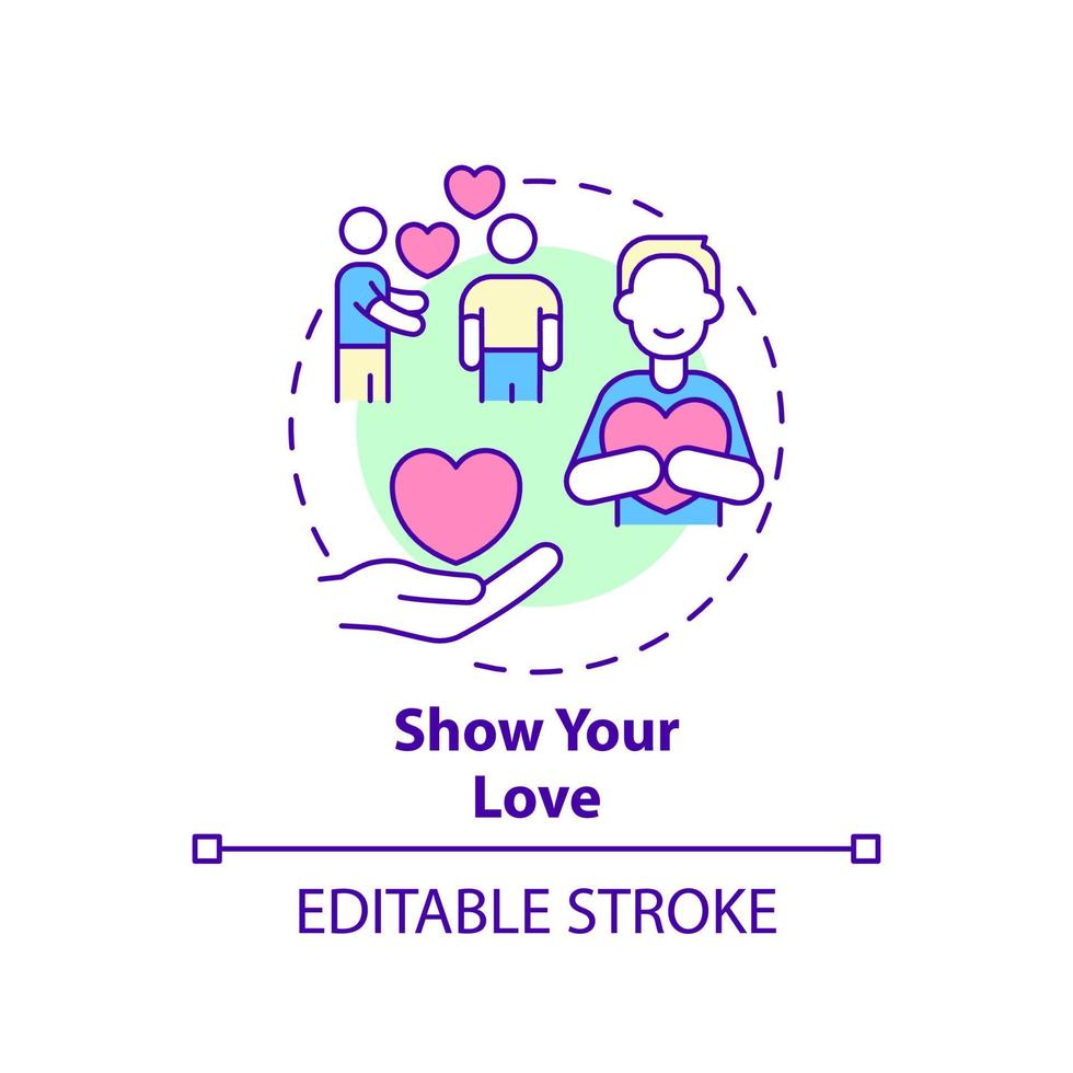 Show your love concept icon. Express appreciation. Positive communication abstract idea thin line illustration. Isolated outline drawing. Editable stroke. vector