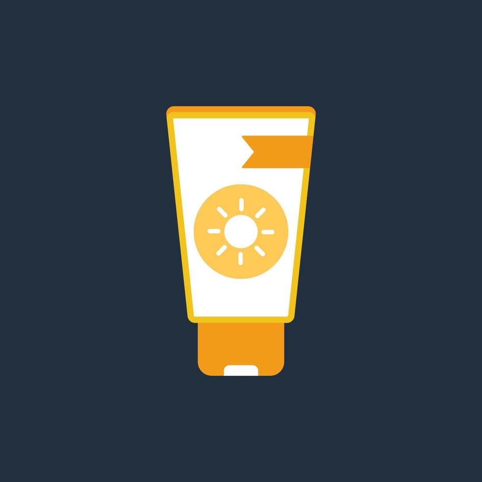 Sunscreen bottle icon, Vector and Illustration.