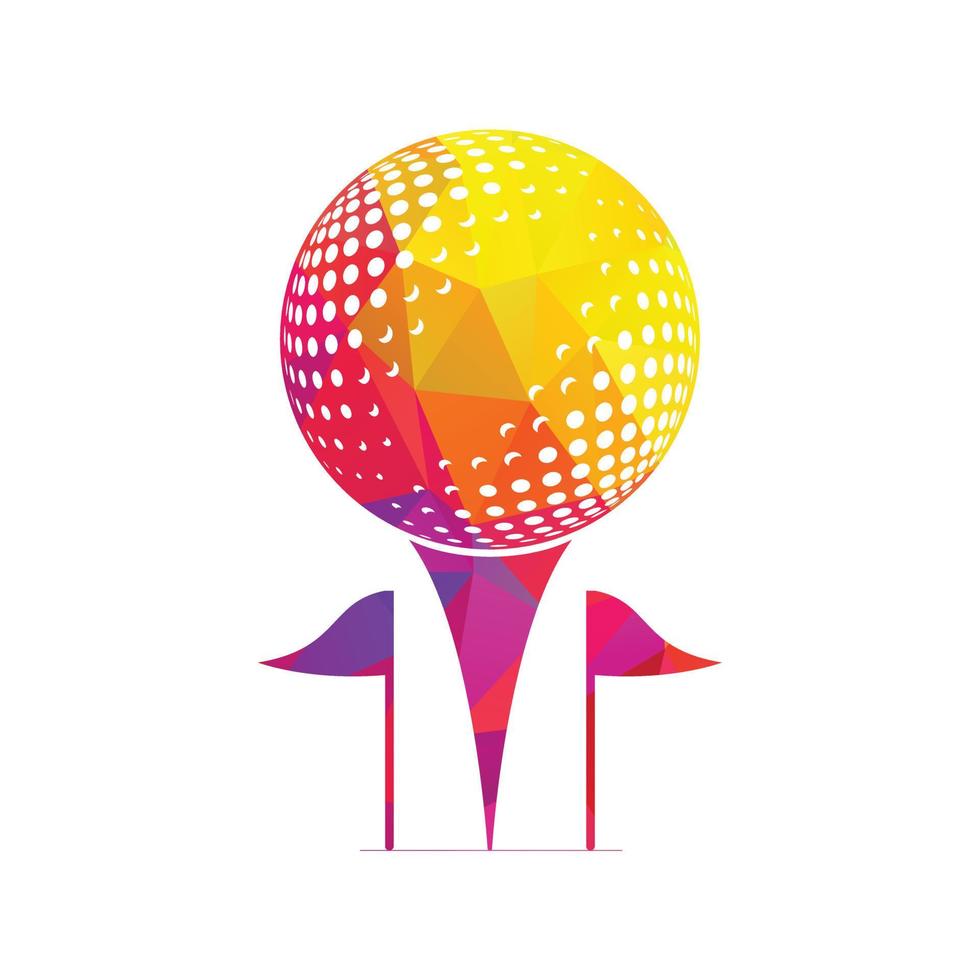 Golf logo with elements of ball design. Can be used for golf equipment companies. vector