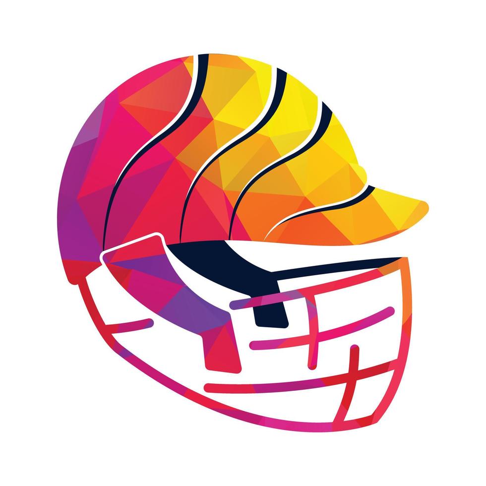 diseño del logotipo del vector del equipo de críquet. vector de cricket con elementos de diseño de casco de pelota de bate.