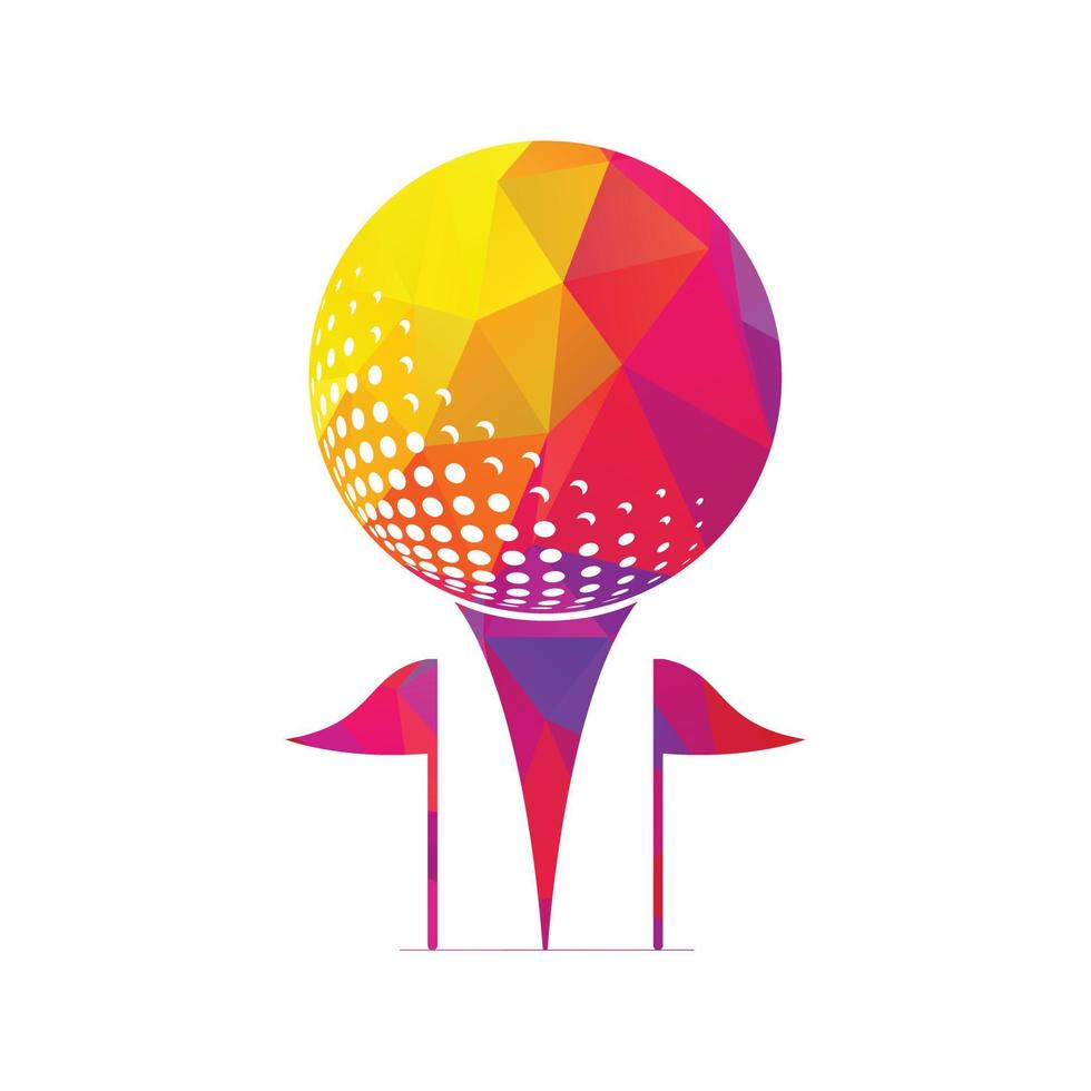 logo de golf con elementos de diseño de pelota. se puede utilizar para empresas de equipos de golf. vector