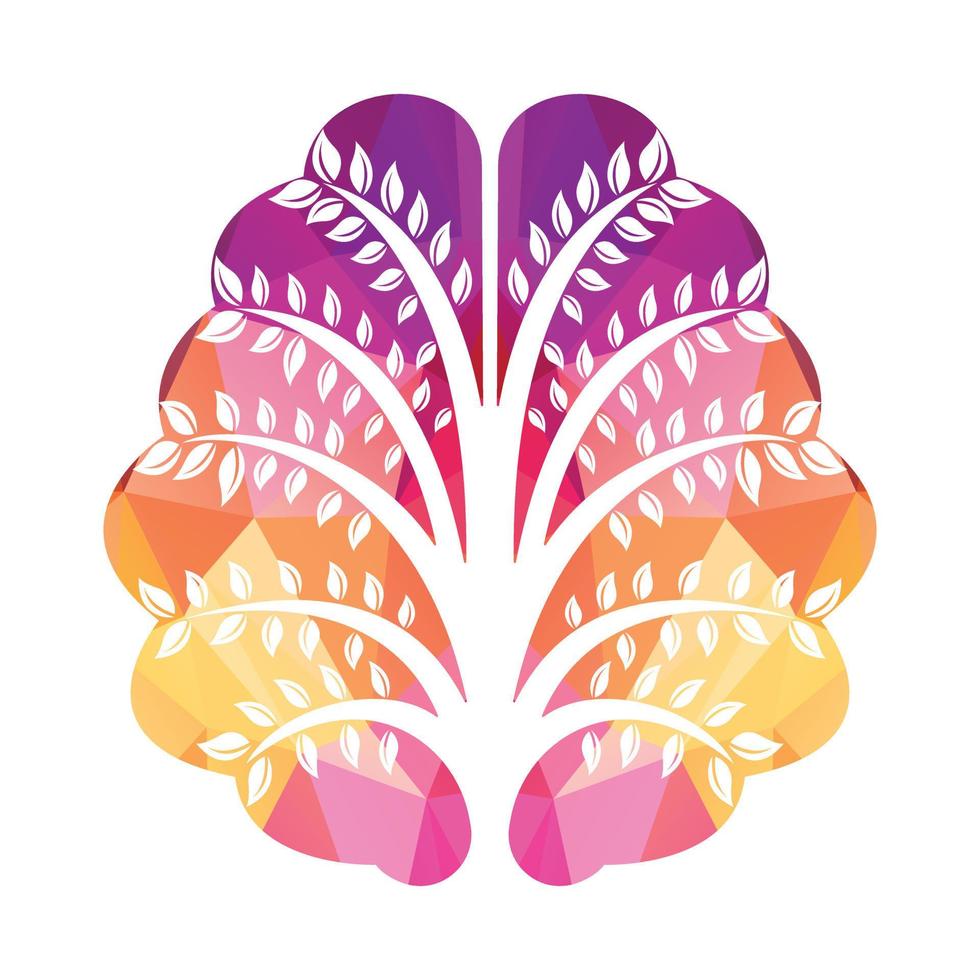 Brain Tree Vector Template Design. Active Thinking Brain Design.