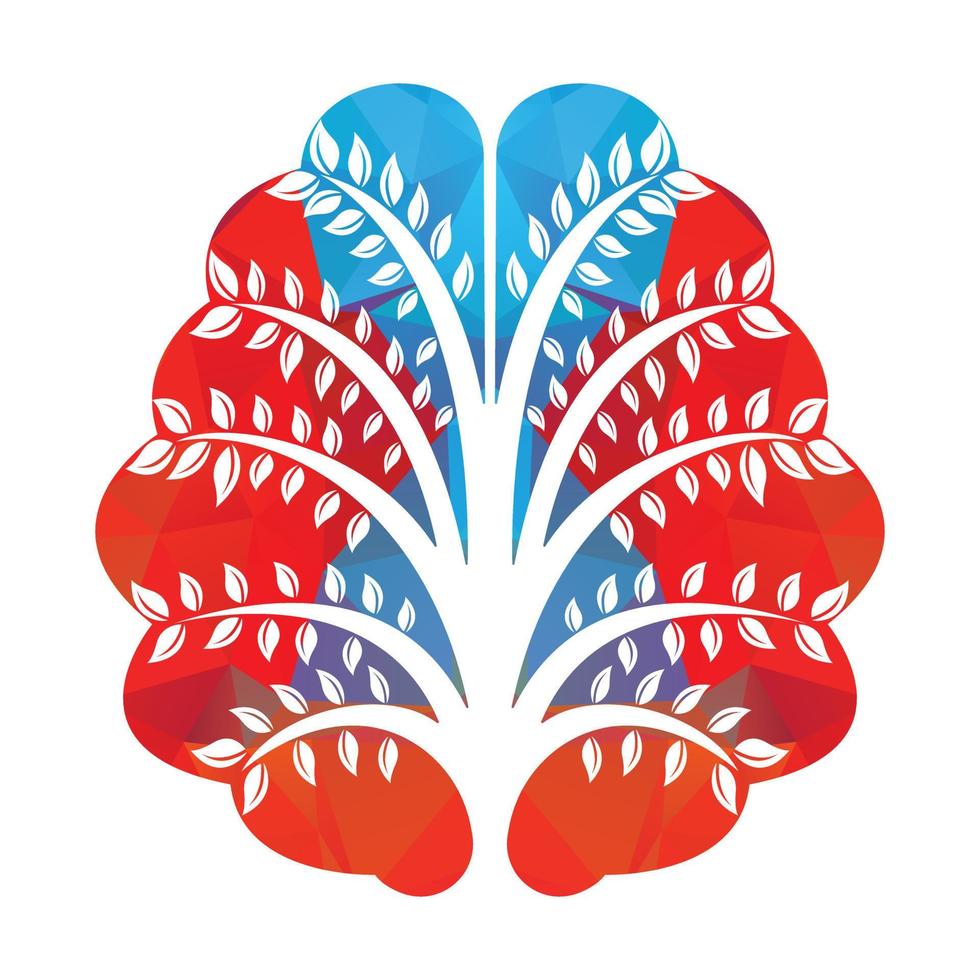 Brain Tree Vector Template Design. Active Thinking Brain Design.