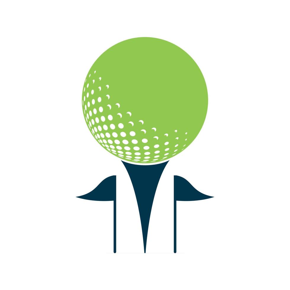 logo de golf con elementos de diseño de pelota. se puede utilizar para empresas de equipos de golf. vector