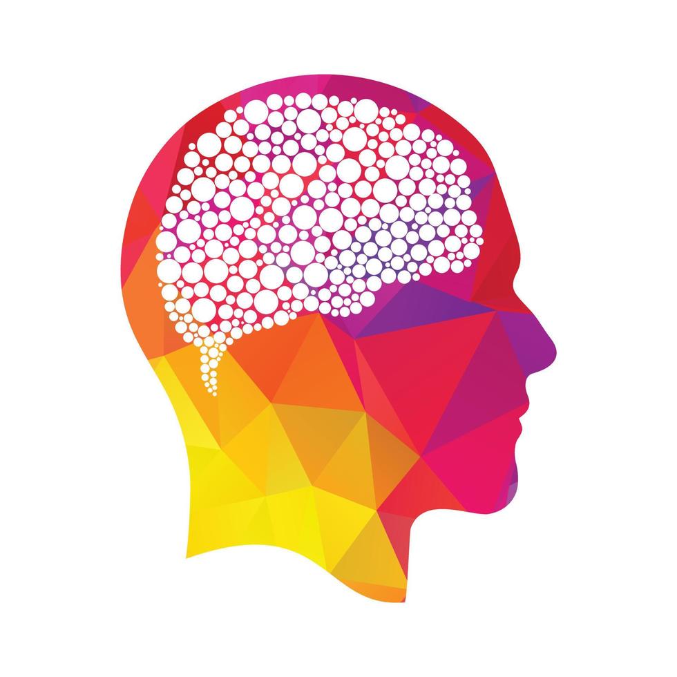 Head with bubbles brain vector illustration design. Human head and bubbles brain vector icon. Mind concept.