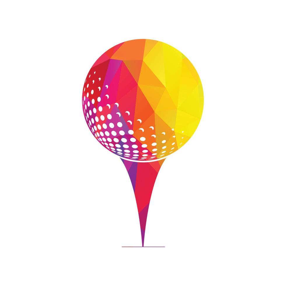 logo de golf con elementos de diseño de pelota. se puede utilizar para empresas de equipos de golf. vector