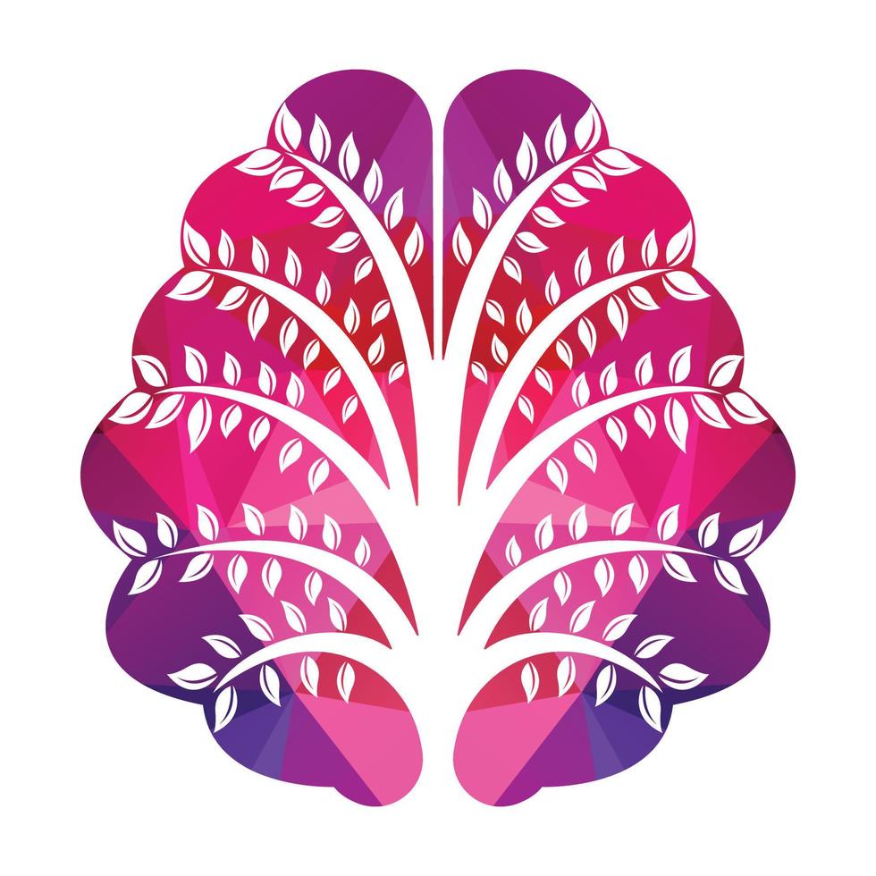 Brain Tree Vector Template Design. Active Thinking Brain Design.