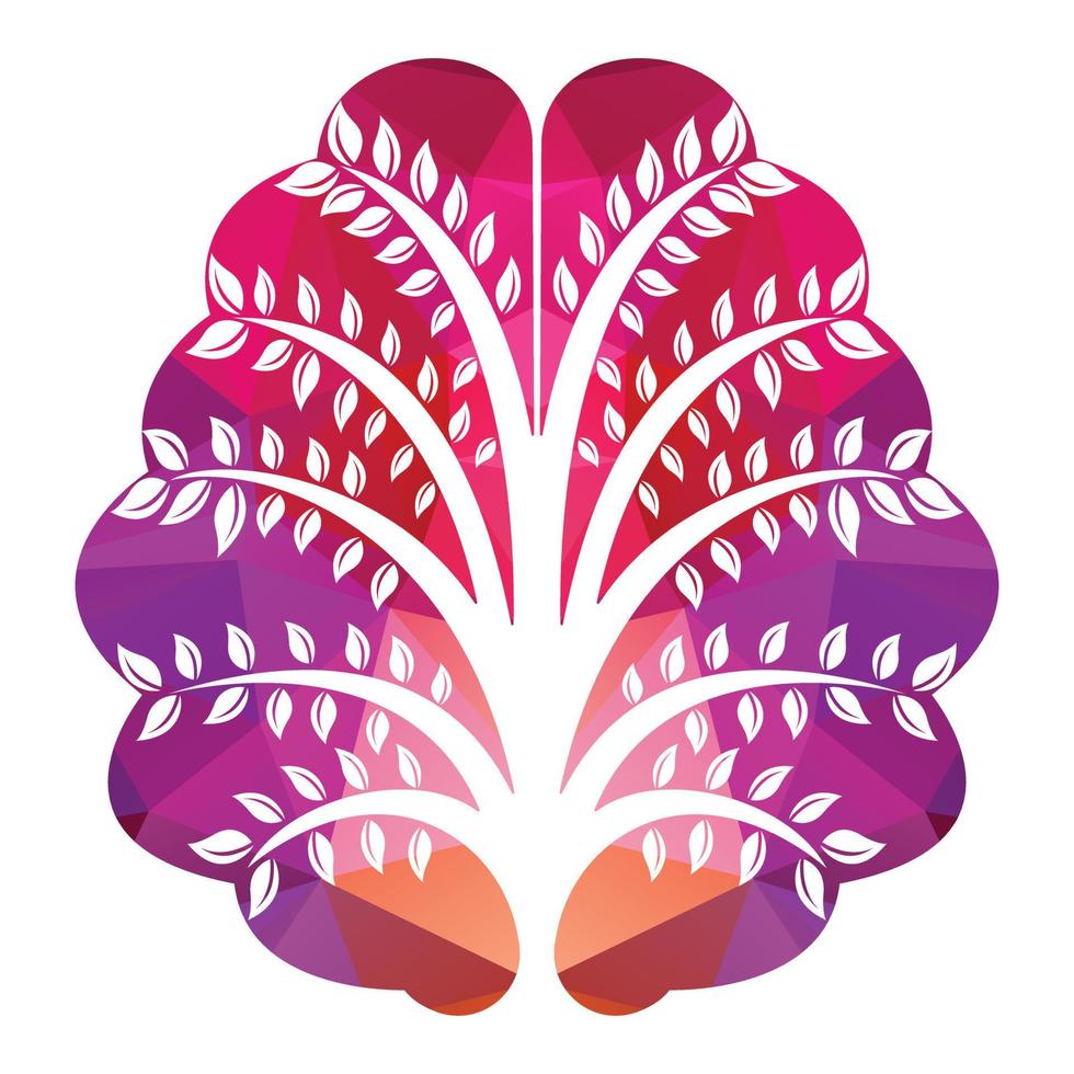 Brain Tree Vector Template Design. Active Thinking Brain Design.