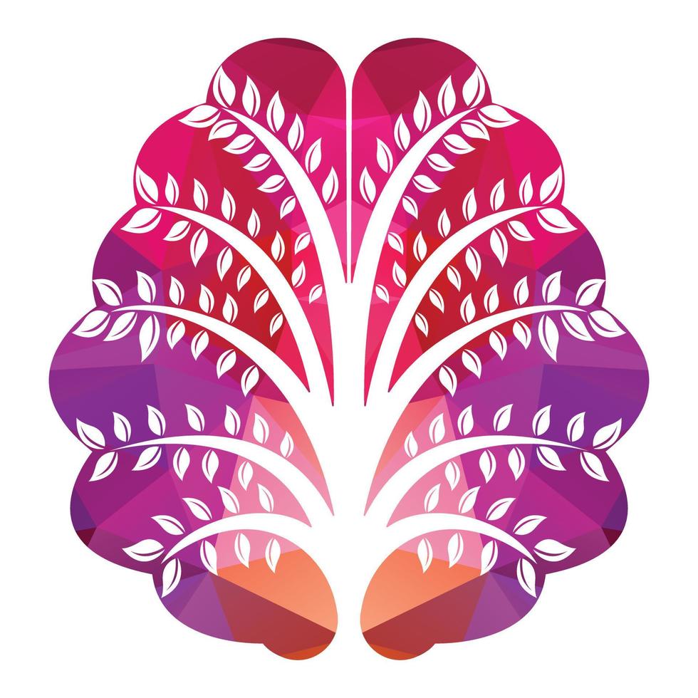 diseño de plantilla de vector de árbol cerebral. diseño de cerebro de pensamiento activo.