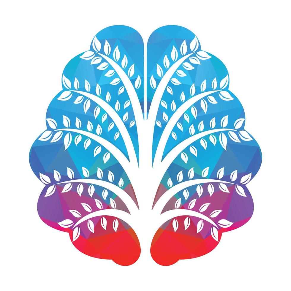 Brain Tree Vector Template Design. Active Thinking Brain Design.