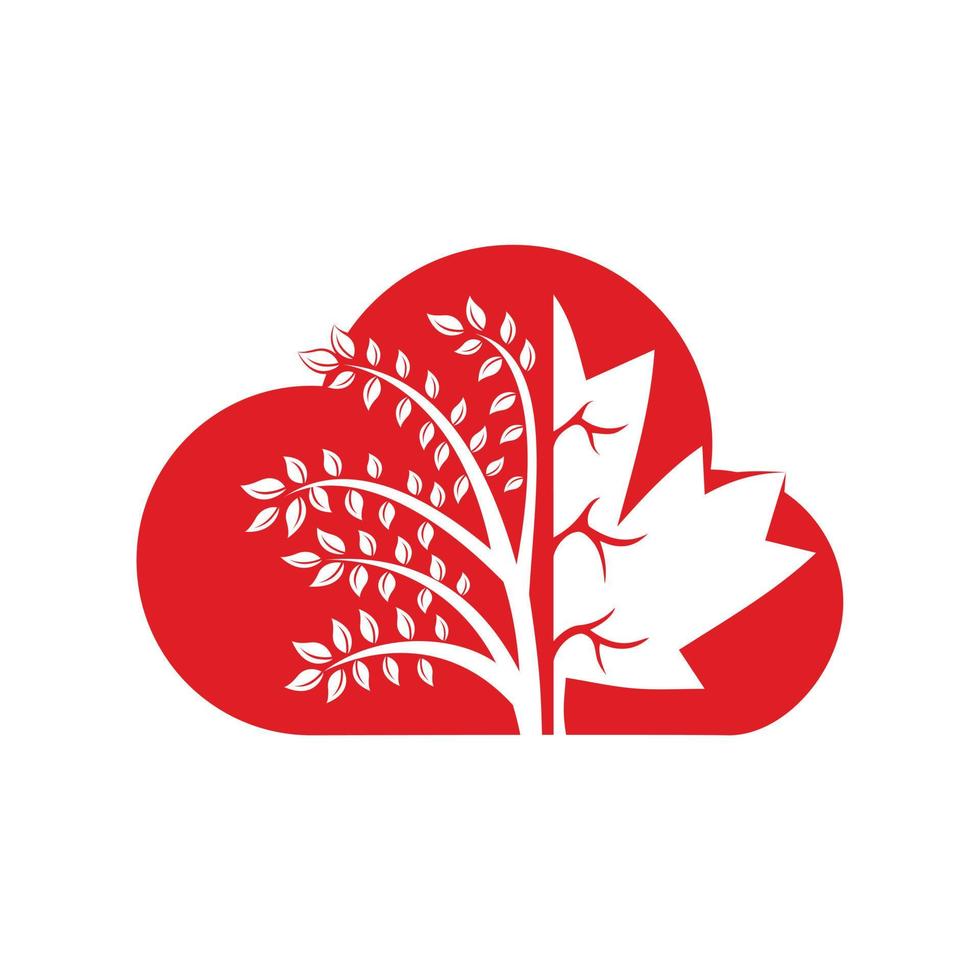 Maple leaf and tree vector design template. maple tree cloud vector design template.