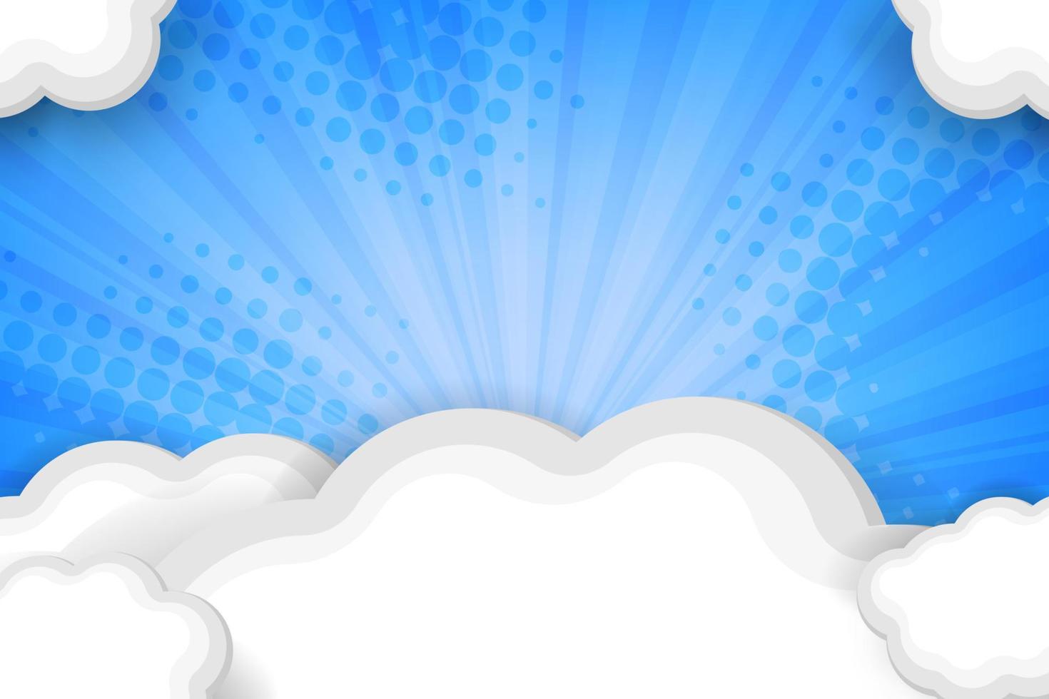 cartoon comic cloud copy space background on blue vector