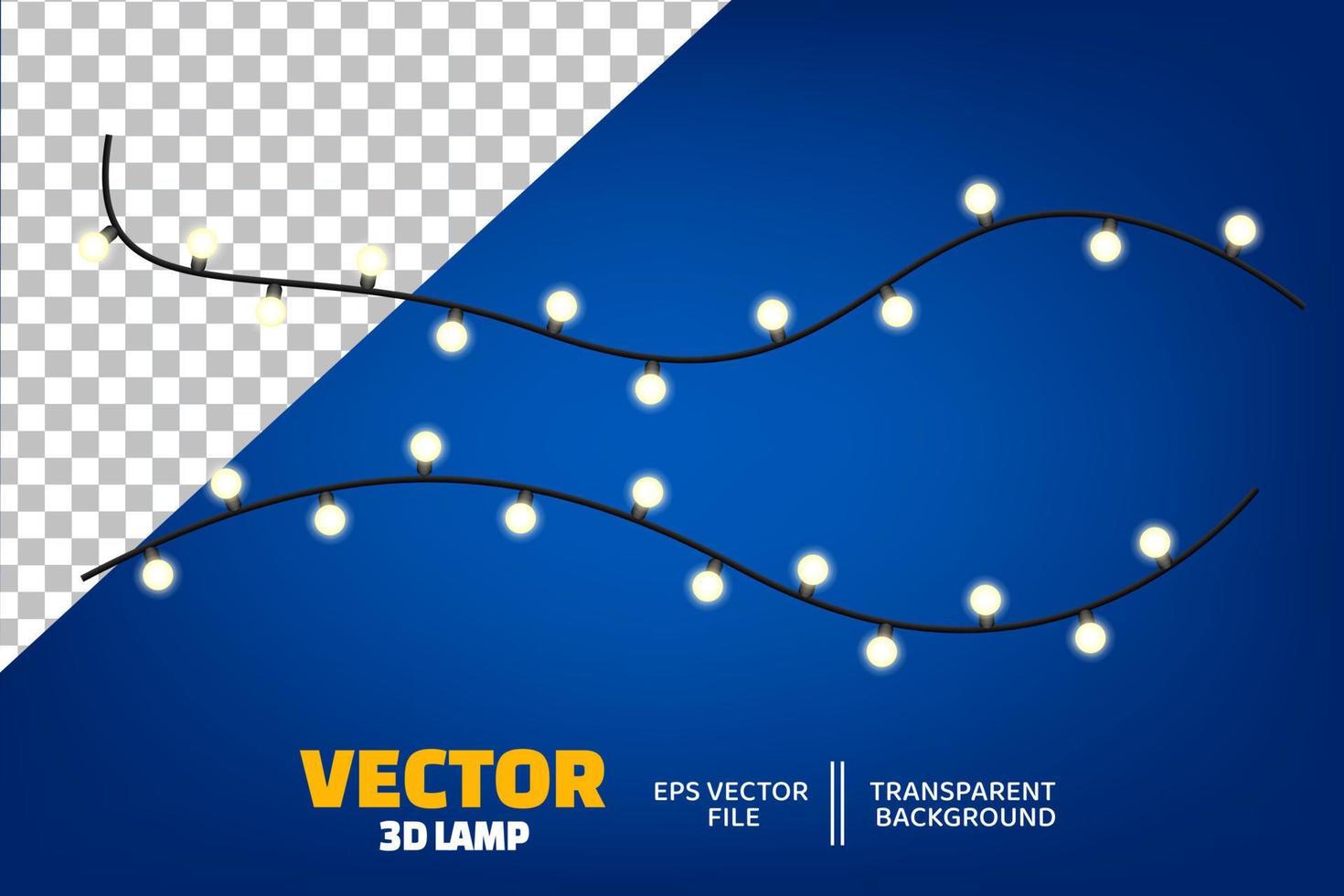 Lamparas led 3d para decoraciones de fiestas. vector